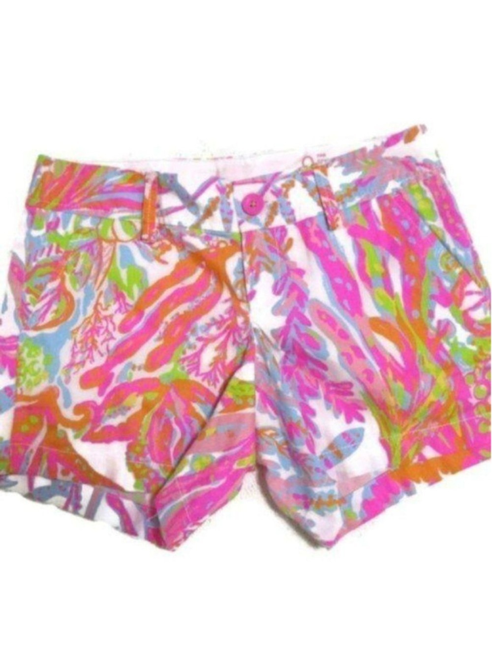 Lilly Pulitzer Callahan Pink Orange Shorts 0 XS